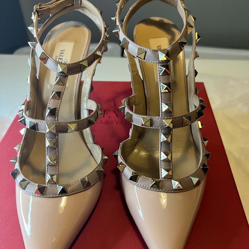 Valentino Women's Beige Studded Heels